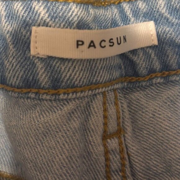 Pacsun Womens 26 Western Denim Ranch Rodeo Split Two-Tone Straight Mom Jeans - Picture 3 of 6